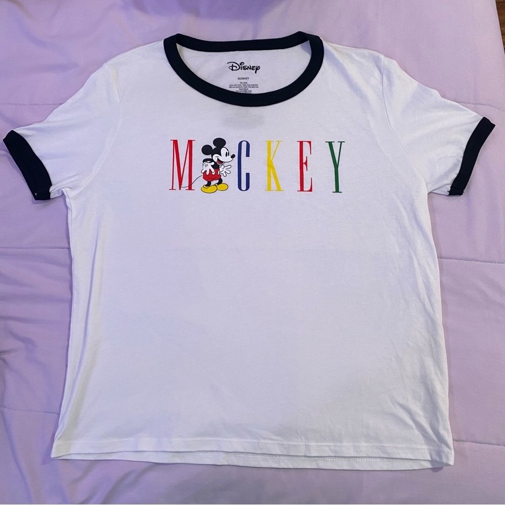 disney mickey mouse NWOT name logo colorful graphic tee